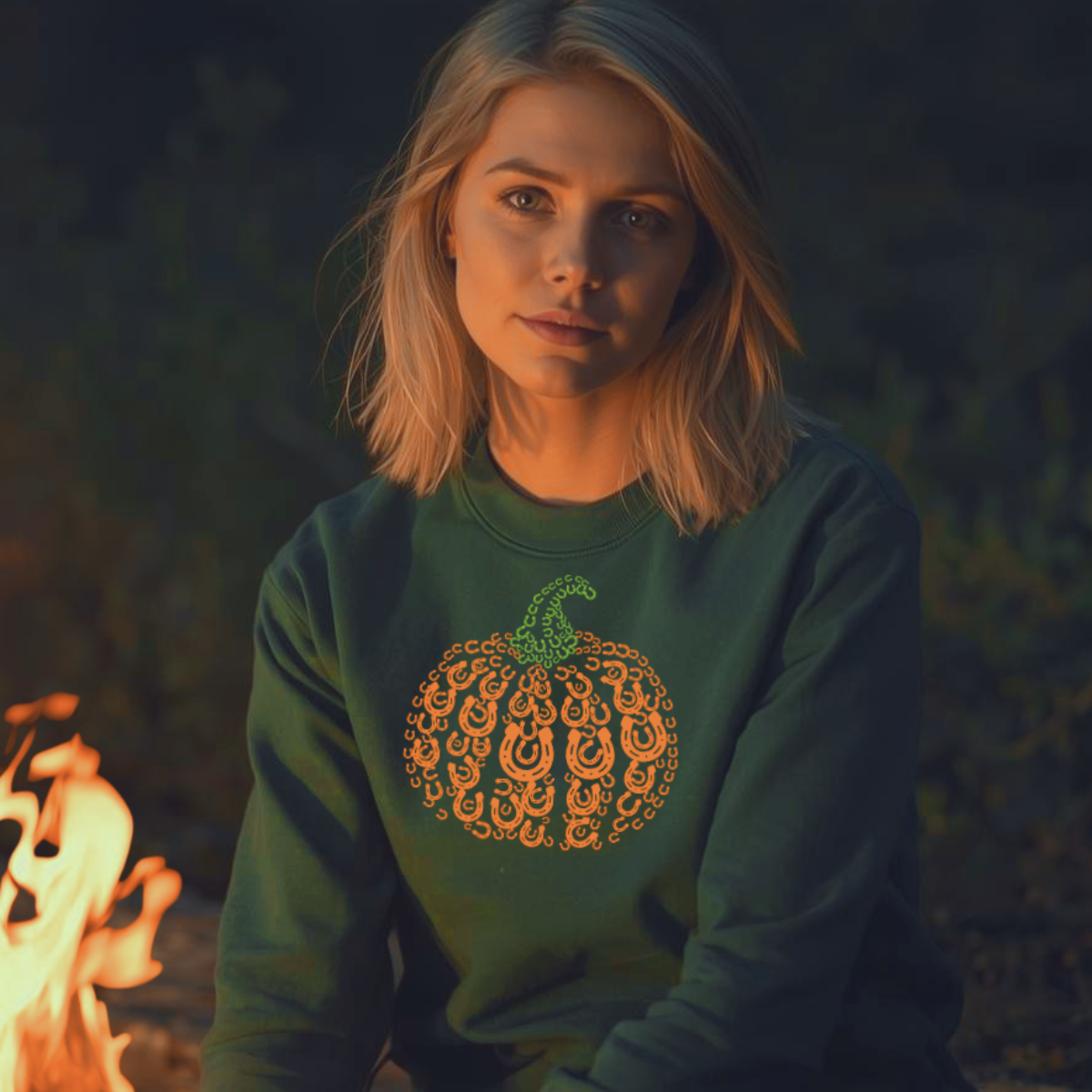z Horse Shoe Pumpkin Fall Sweatshirt
