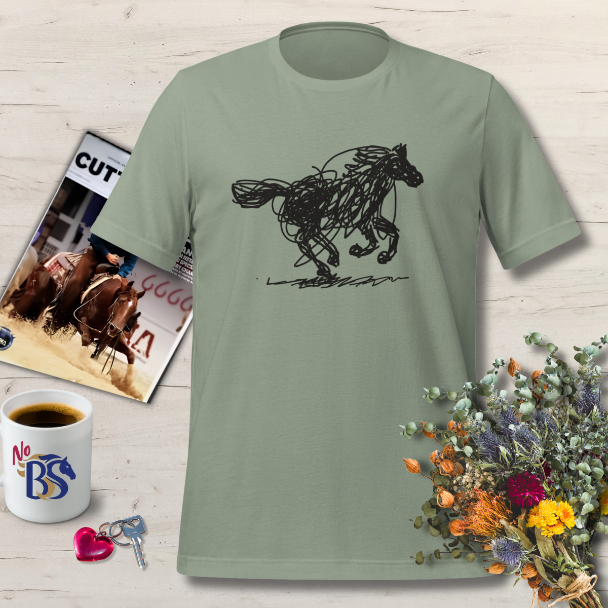 Vintage Horse Line Abstract Shirt