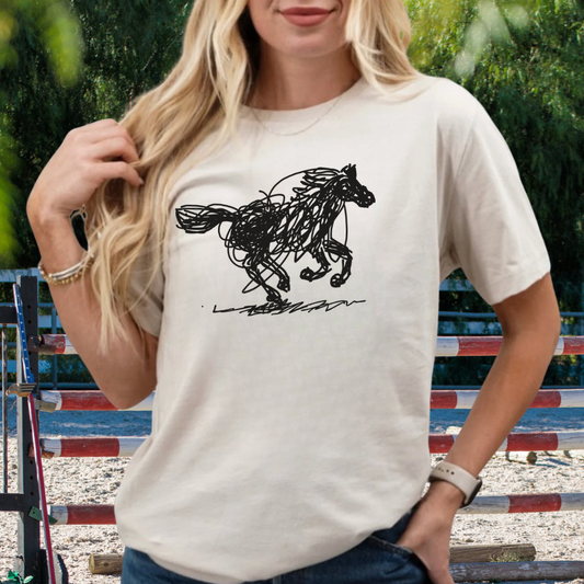 Vintage Horse Line Abstract Shirt