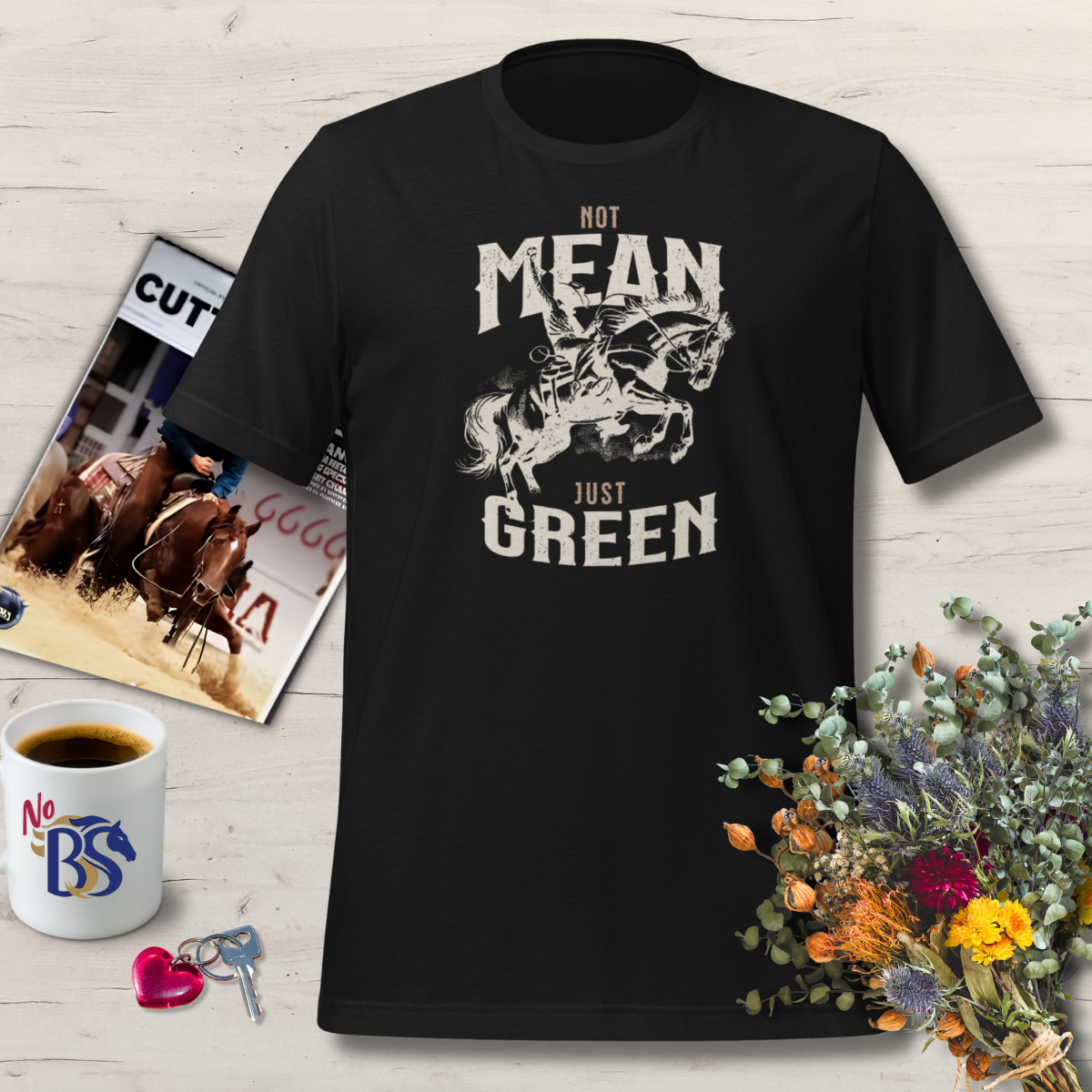 Not Mean Just Green- Horse Auction Tee