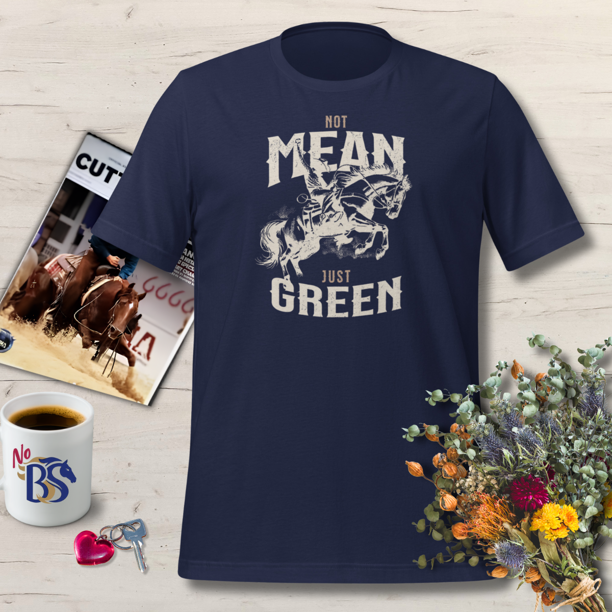 Not Mean Just Green- Horse Auction Tee