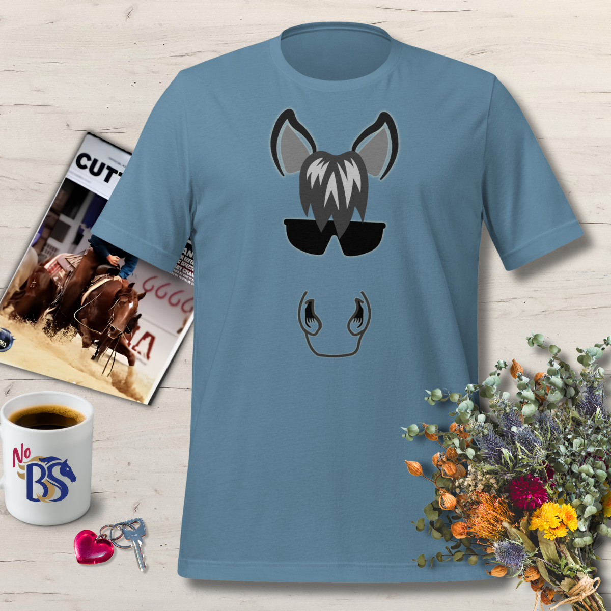 Sporty Sunglasses Horse Shirt
