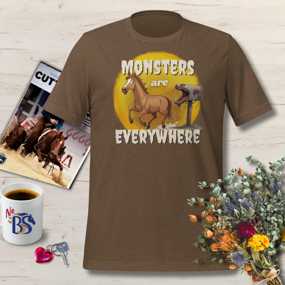 Mailbox Monster Scared Funny Horse Shirt Gift
