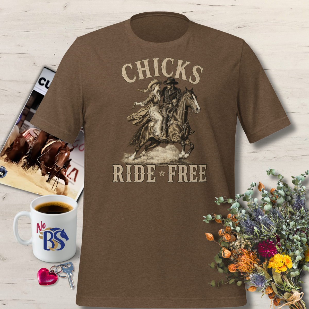 Chicks Ride Free- Men's Horse Shirt