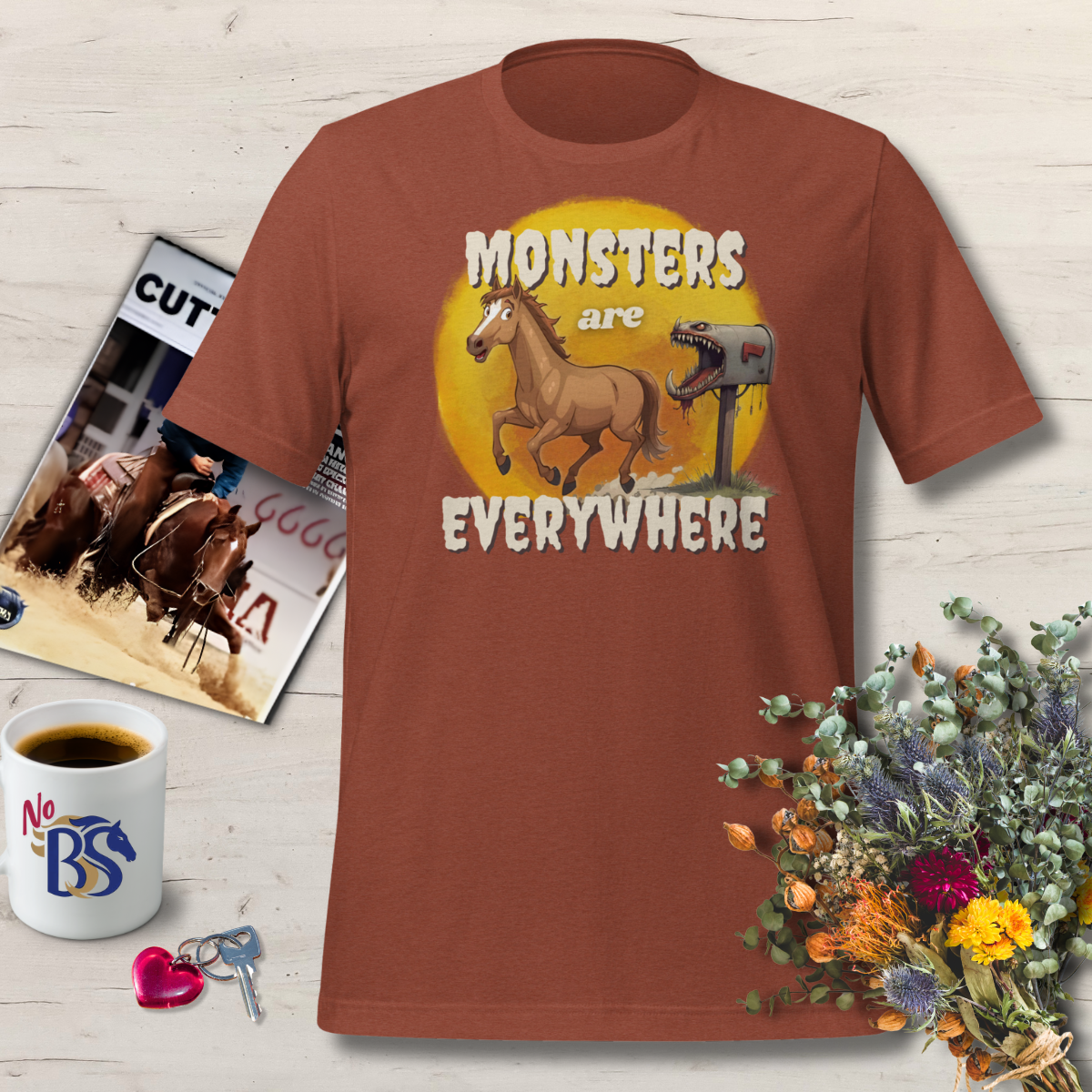 Mailbox Monster Scared Funny Horse Shirt Gift
