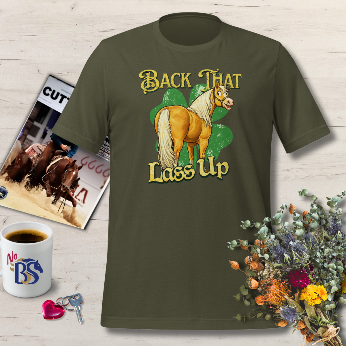 9 Back that Lass Up Flirty Horse T Shirt
