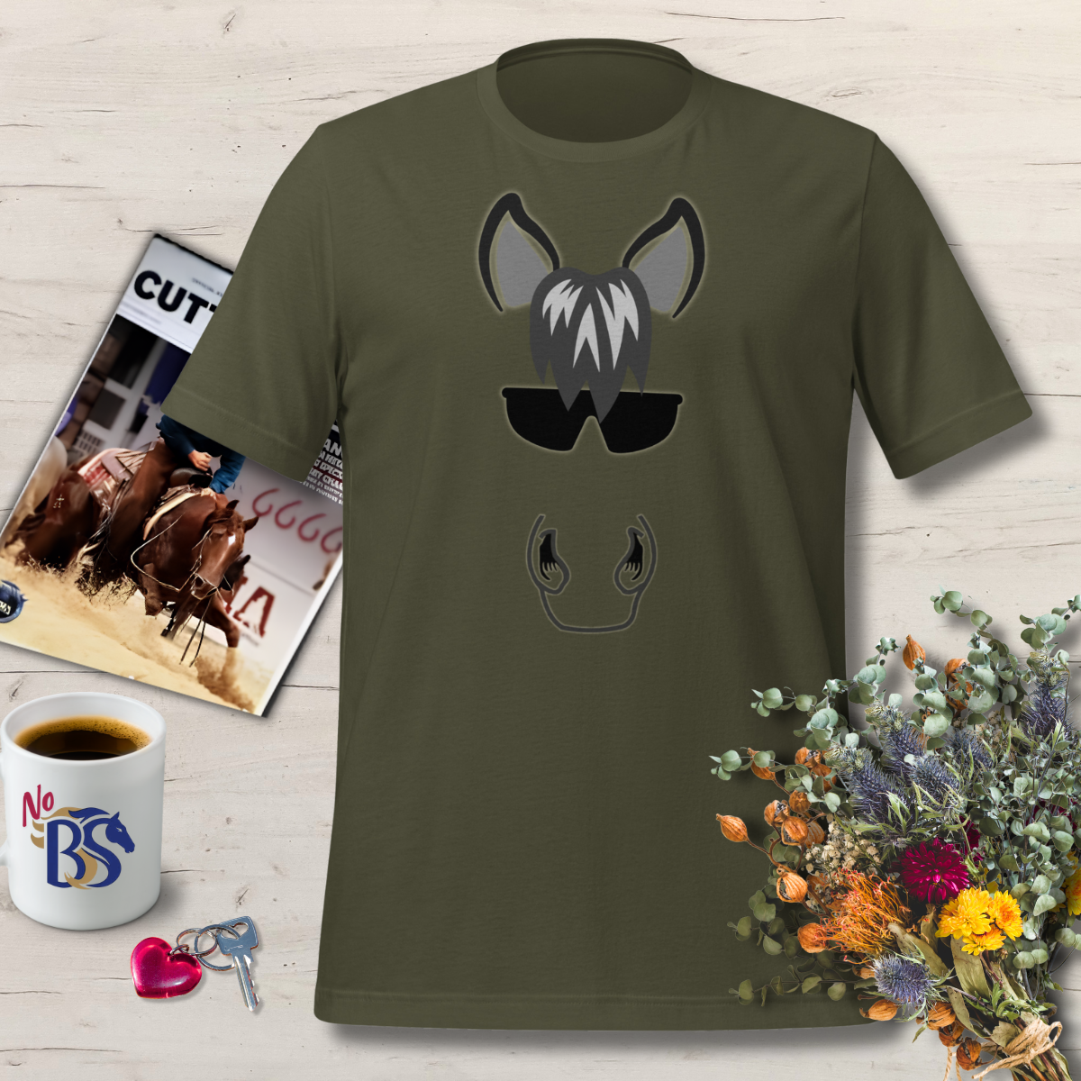 Sporty Sunglasses Horse Shirt