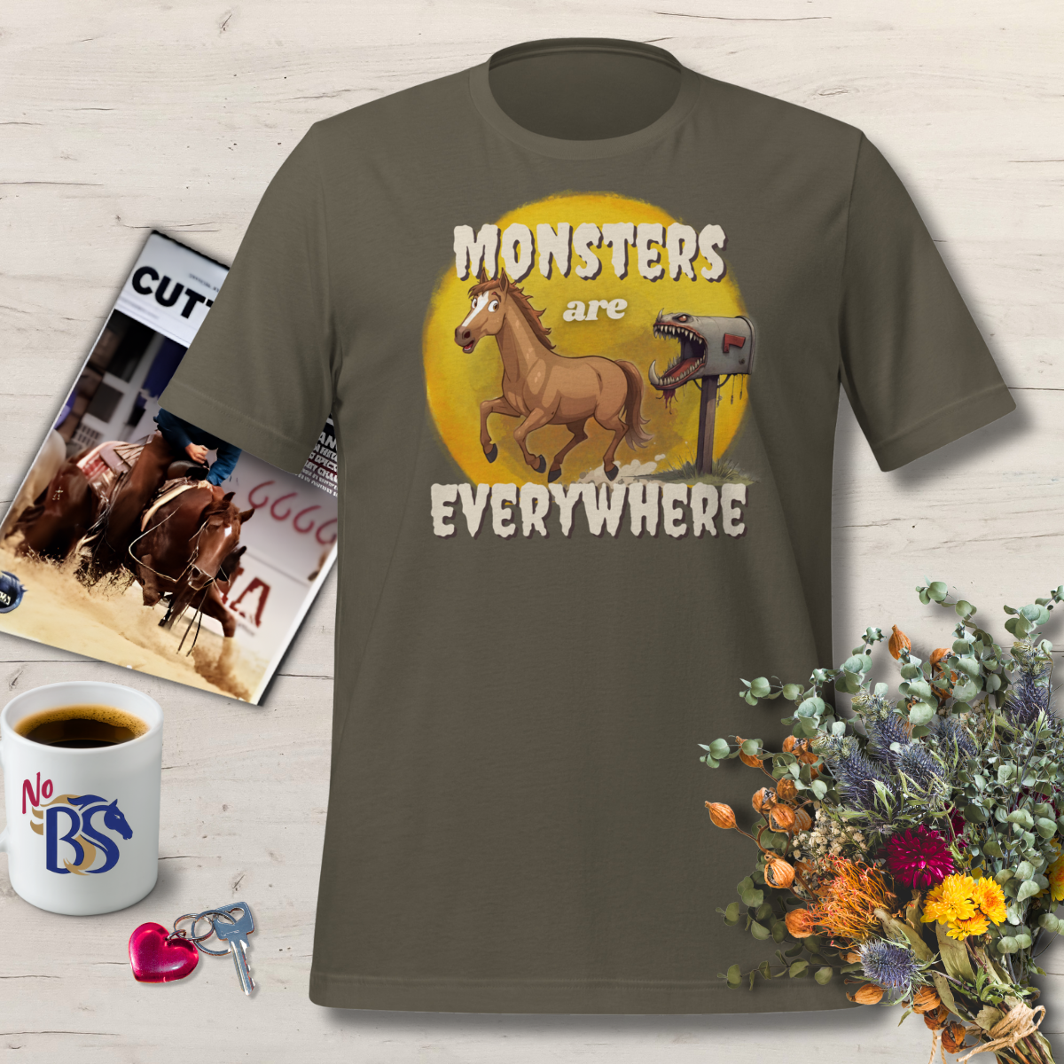 Mailbox Monster Scared Funny Horse Shirt Gift