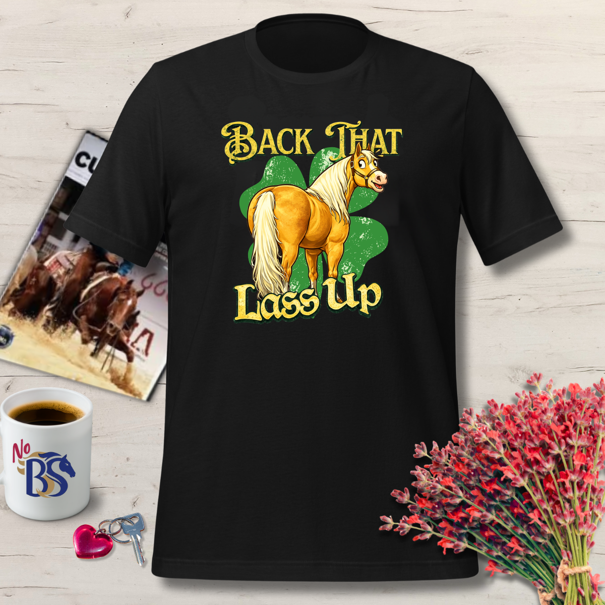 9 Back that Lass Up Flirty Horse T Shirt