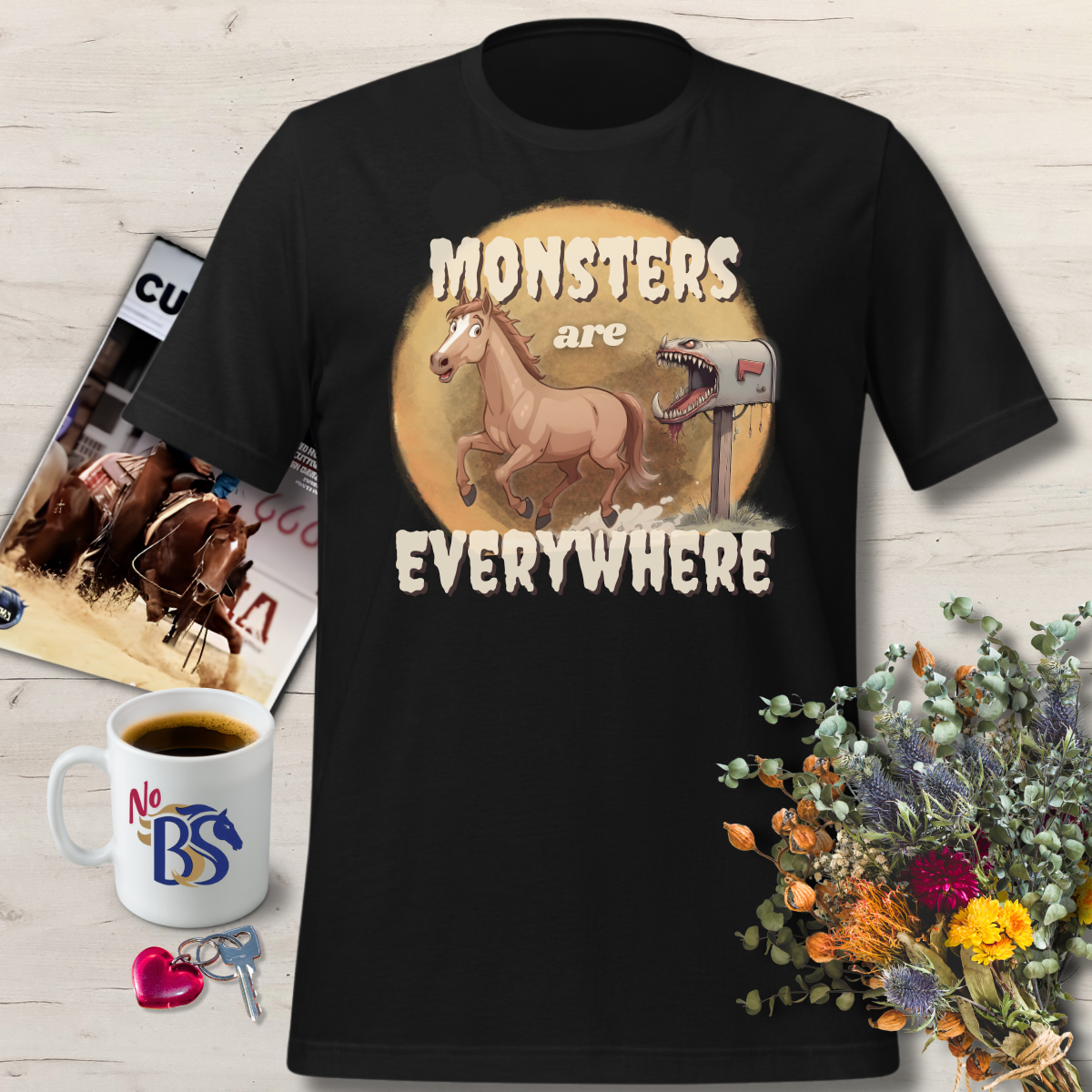 Mailbox Monster Scared Funny Horse Shirt Gift