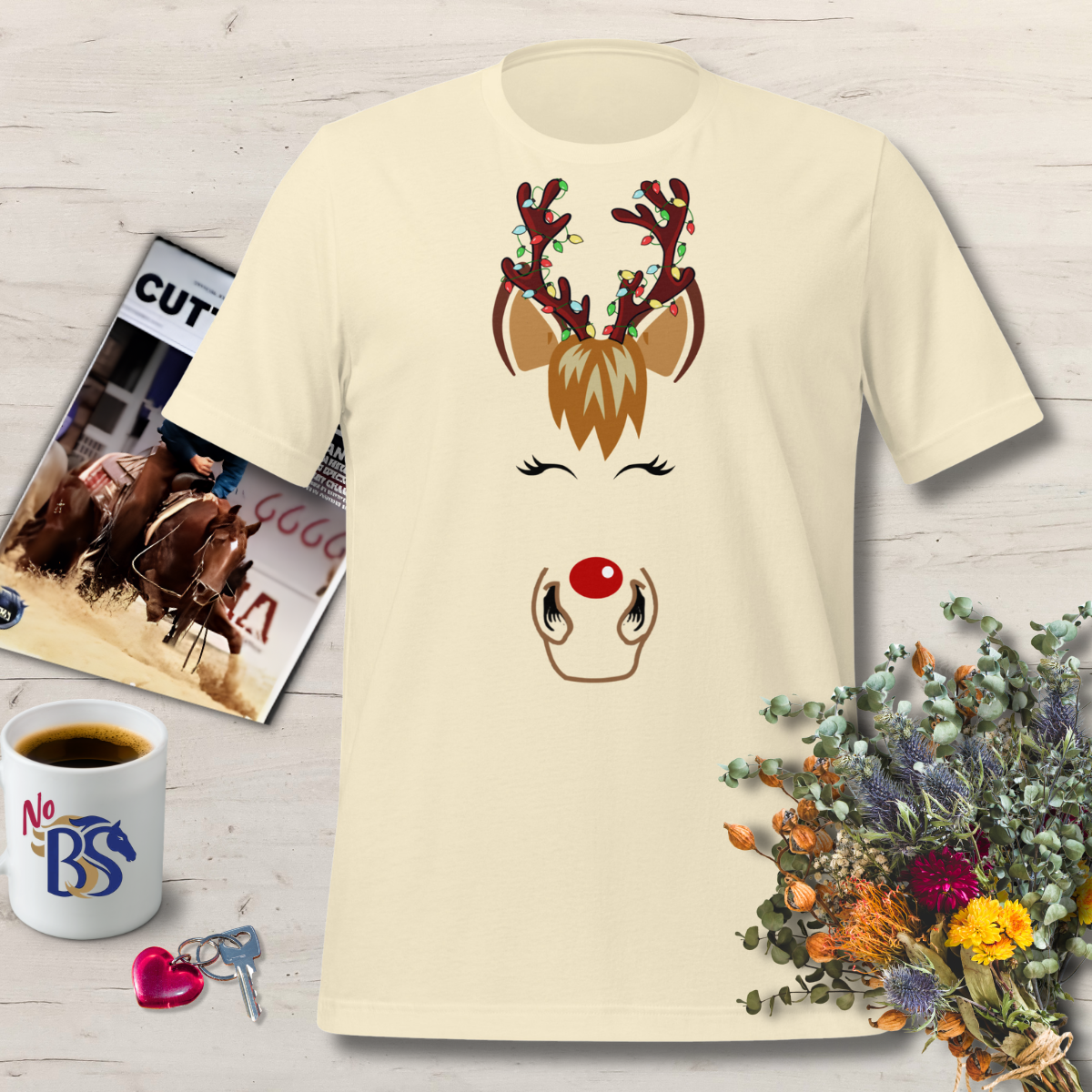 JOYful Horse Christmas Deer T-Shirt