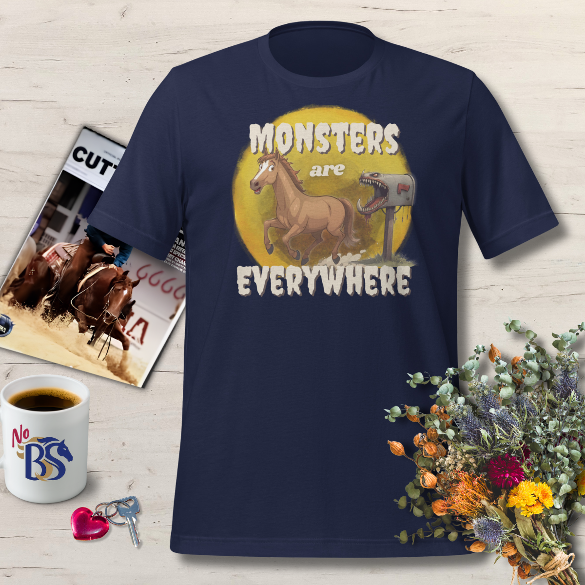 Mailbox Monster Scared Funny Horse Shirt Gift