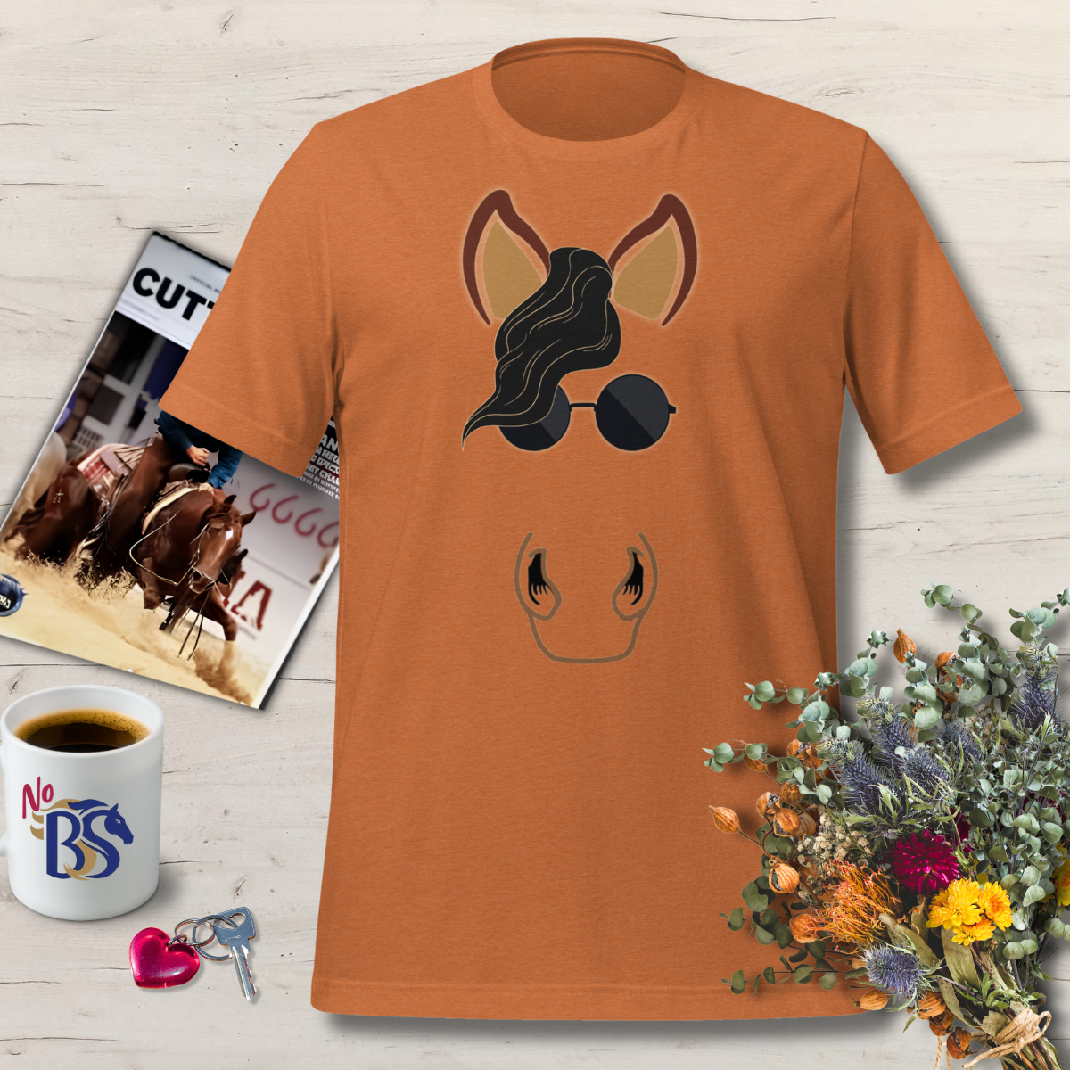 Horse Wearing Vintage 60's Sunglasses T-Shirt