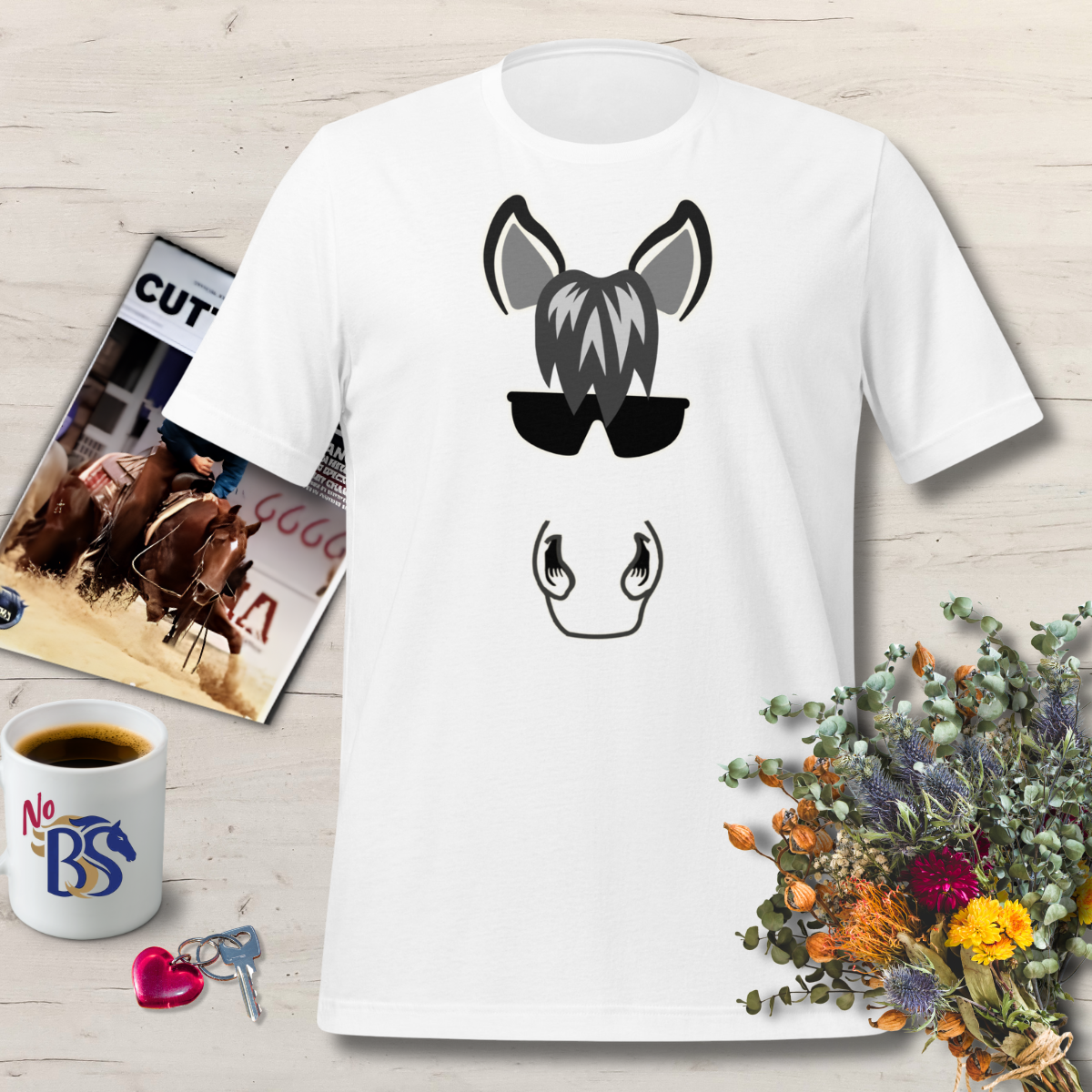 Sporty Sunglasses Horse Shirt